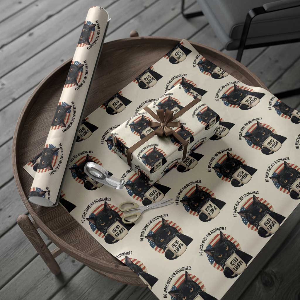 Send Barron Meme Wrapping Paper Roll Funny Cat Sarcastic Political TS14 Beige Print Your Wear