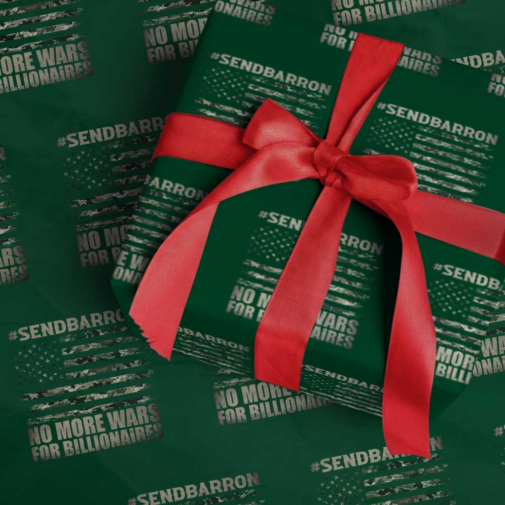Send Barron Wrapping Paper Roll Vintage American Flag Camo Soldier Hashtag Meme TS14 Green Print Your Wear