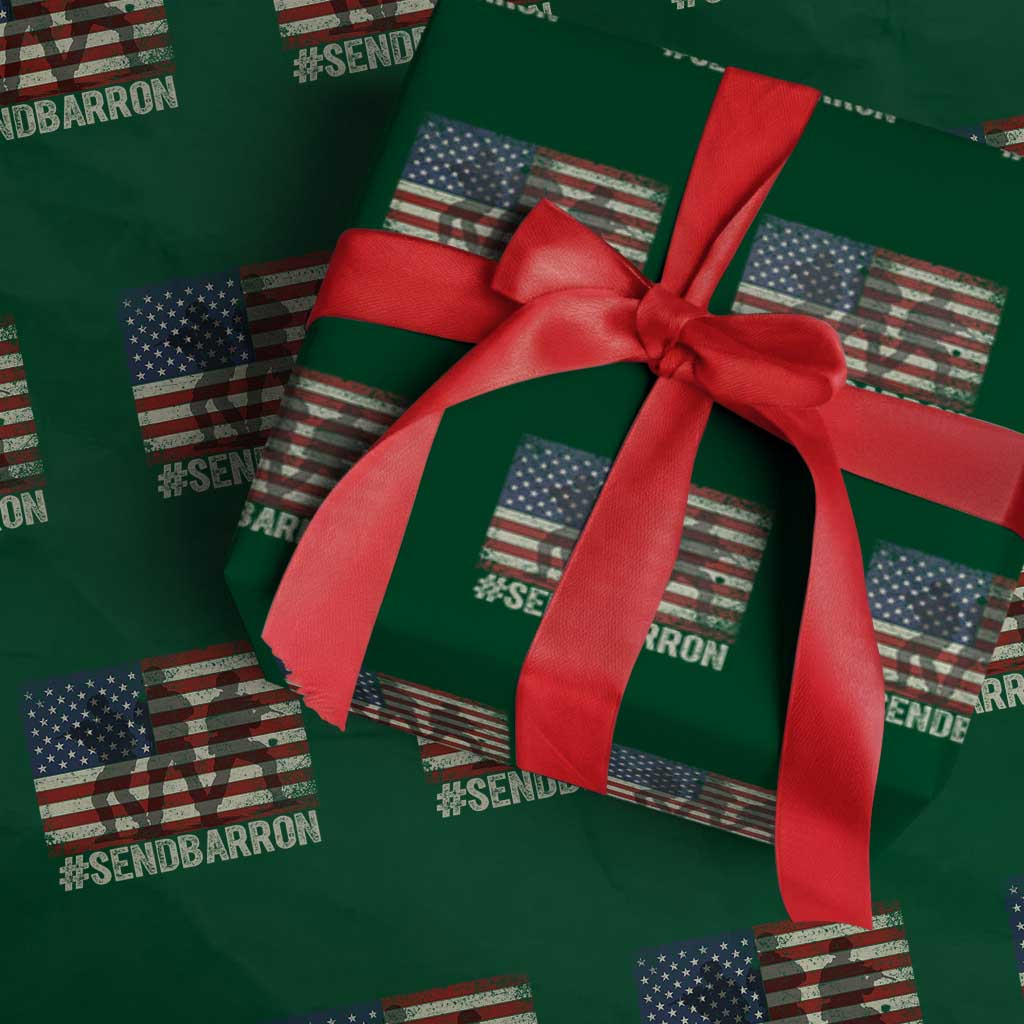 Send Barron Wrapping Paper Roll Vintage American Flag Soldier Hashtag Internet Meme TS14 Green Print Your Wear