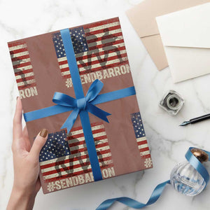 Send Barron Wrapping Paper Roll Vintage American Flag Soldier Hashtag Internet Meme TS14 Mocha Print Your Wear