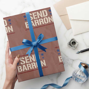 Send Barron Wrapping Paper Roll Viral Hashtag Political Protest TS14 Mocha Print Your Wear