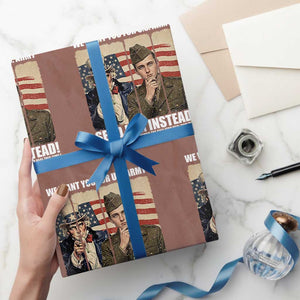 Send Barron Wrapping Paper Roll We Want You For US Army TS14 Mocha Print Your Wear