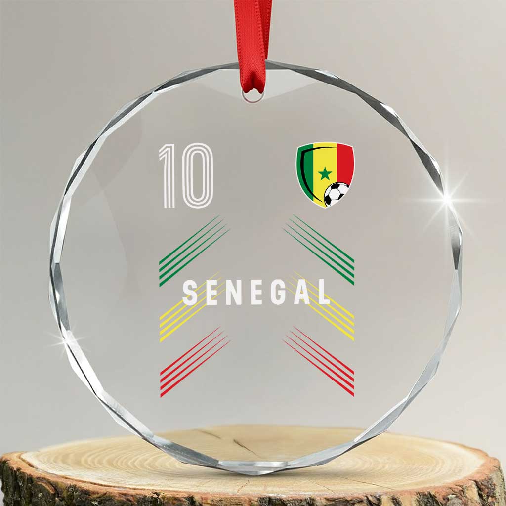 Senegal Soccer Sports Graphic Number 10 Jersey Style Crystal Glass Ornament Proud Senegalese Football Fans Game Day Pride TS02 Transparent Glass 3'' Circle Print Your Wear