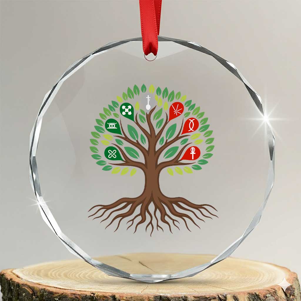 Seven Candles Of Kwanzaa Tree Of Life Crystal Glass Ornament African Heritage Gift TS12 Transparent Glass 3'' Circle Print Your Wear