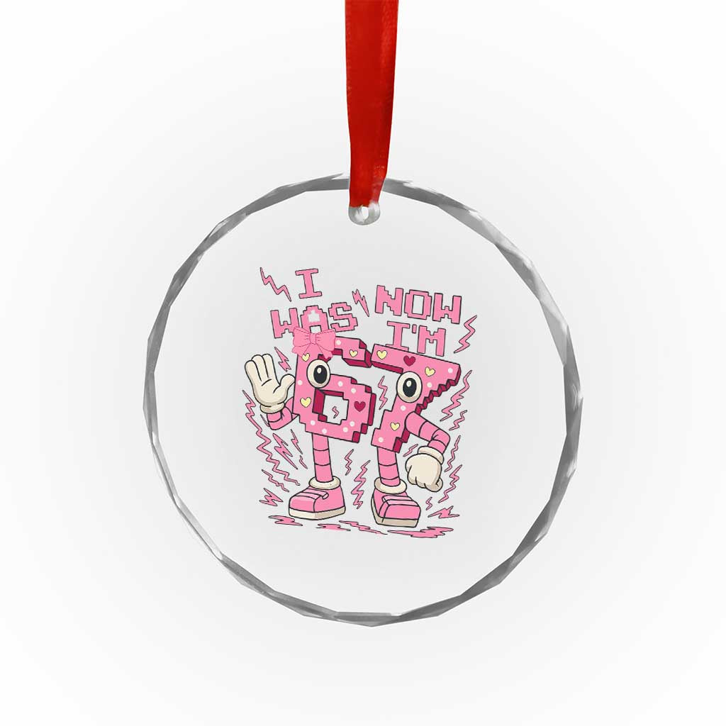 Seven Years Old Birthday Girl Crystal Glass Ornament I Was 6 Now I Am 7 TS12 Print Your Wear