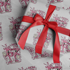 Seven Years Old Birthday Girl Wrapping Paper Roll I Was 6 Now I Am 7 TS12 White Print Your Wear