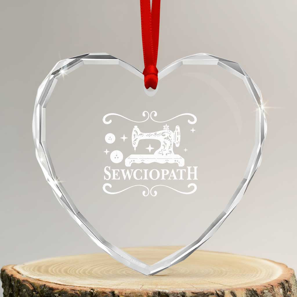 Sewing Lover Heart Crystal Glass Ornament Sewciopath Quilter Gift TS10 Transparent Glass 3'' Heart Print Your Wear