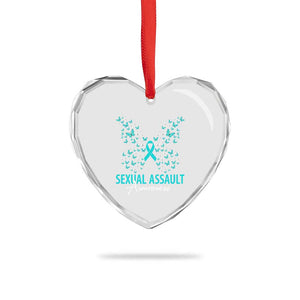 Sexual Assault Awareness Butterfly Ribbon Heart Crystal Glass Ornament TS14 Print Your Wear