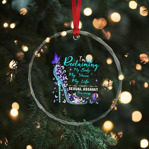 Sexual Assault Awareness Crystal Glass Ornament I Am Reclaiming My Body My Voice My Life TS14 Print Your Wear