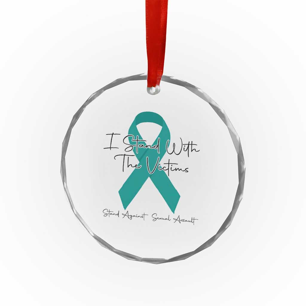 Sexual Assault Awareness Crystal Glass Ornament I Stand With The Victims TS14 Print Your Wear