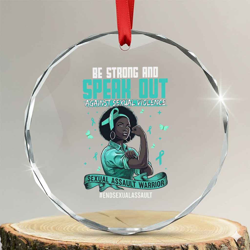 Sexual Assault Awareness Crystal Glass Ornament Support African Women Stop Sexual Abuse Awareness TS14 Transparent Glass 3'' Circle Print Your Wear