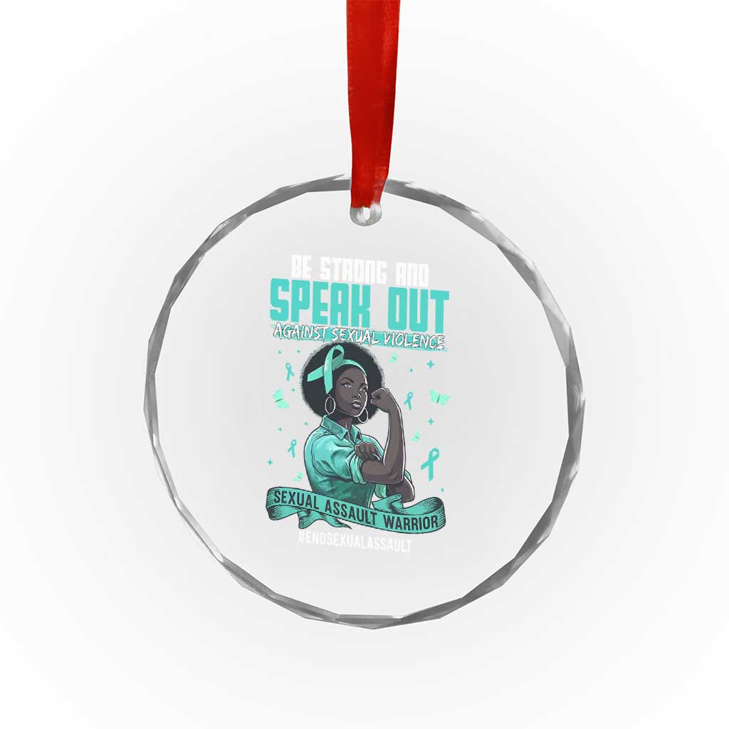 Sexual Assault Awareness Crystal Glass Ornament Support African Women Stop Sexual Abuse Awareness TS14 Print Your Wear
