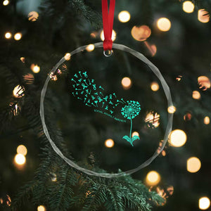 Sexual Assault Awareness Crystal Glass Ornament Teal Dandelion Ribbons TS14 Print Your Wear