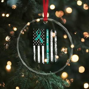 Sexual Assault Awareness Crystal Glass Ornament You Are Not Alone Ribbon Flag TS14 Print Your Wear
