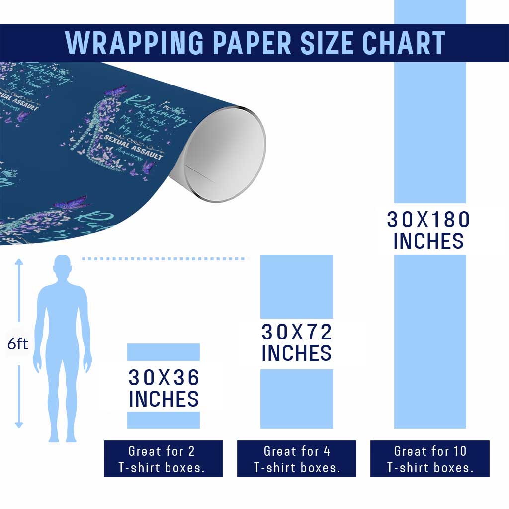 Sexual Assault Awareness Wrapping Paper Roll I Am Reclaiming My Body My Voice My Life TS14 Print Your Wear