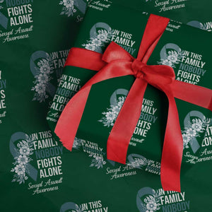 Sexual Assault Awareness Wrapping Paper Roll In This Family Nobody Fights Alone TS14 Green Print Your Wear
