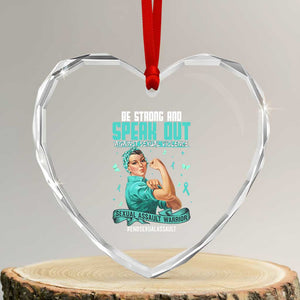 Sexual Assault Awareness Heart Crystal Glass Ornament Be Strong And Speak Out Against Sexual Violence TS14 Transparent Glass 3'' Heart Print Your Wear
