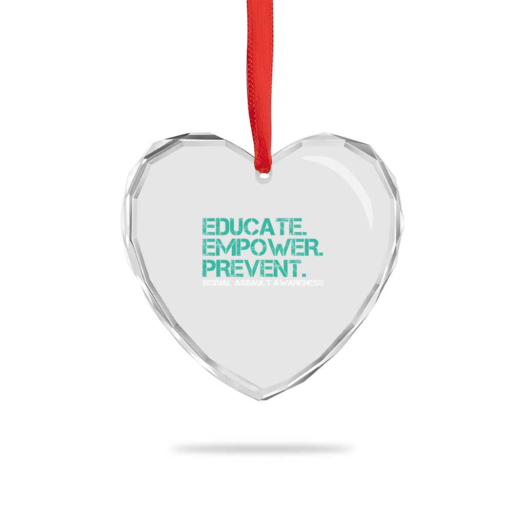 Sexual Assault Awareness Heart Crystal Glass Ornament Educate Empower Prevent TS14 Print Your Wear