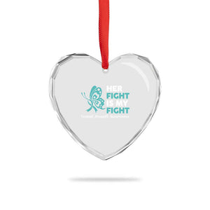 Sexual Assault Awareness Heart Crystal Glass Ornament Her Fight is My Fight TS14 Print Your Wear