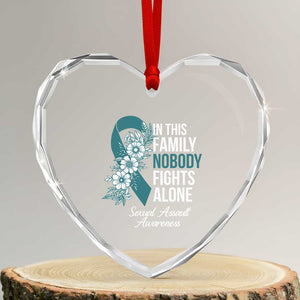 Sexual Assault Awareness Heart Crystal Glass Ornament In This Family Nobody Fights Alone TS14 Transparent Glass 3'' Heart Print Your Wear