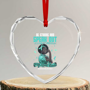 Sexual Assault Awareness Heart Crystal Glass Ornament Support African Women Stop Sexual Abuse Awareness TS14 Transparent Glass 3'' Heart Print Your Wear