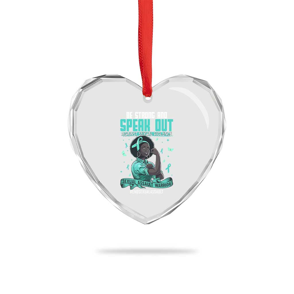 Sexual Assault Awareness Heart Crystal Glass Ornament Support African Women Stop Sexual Abuse Awareness TS14 Print Your Wear