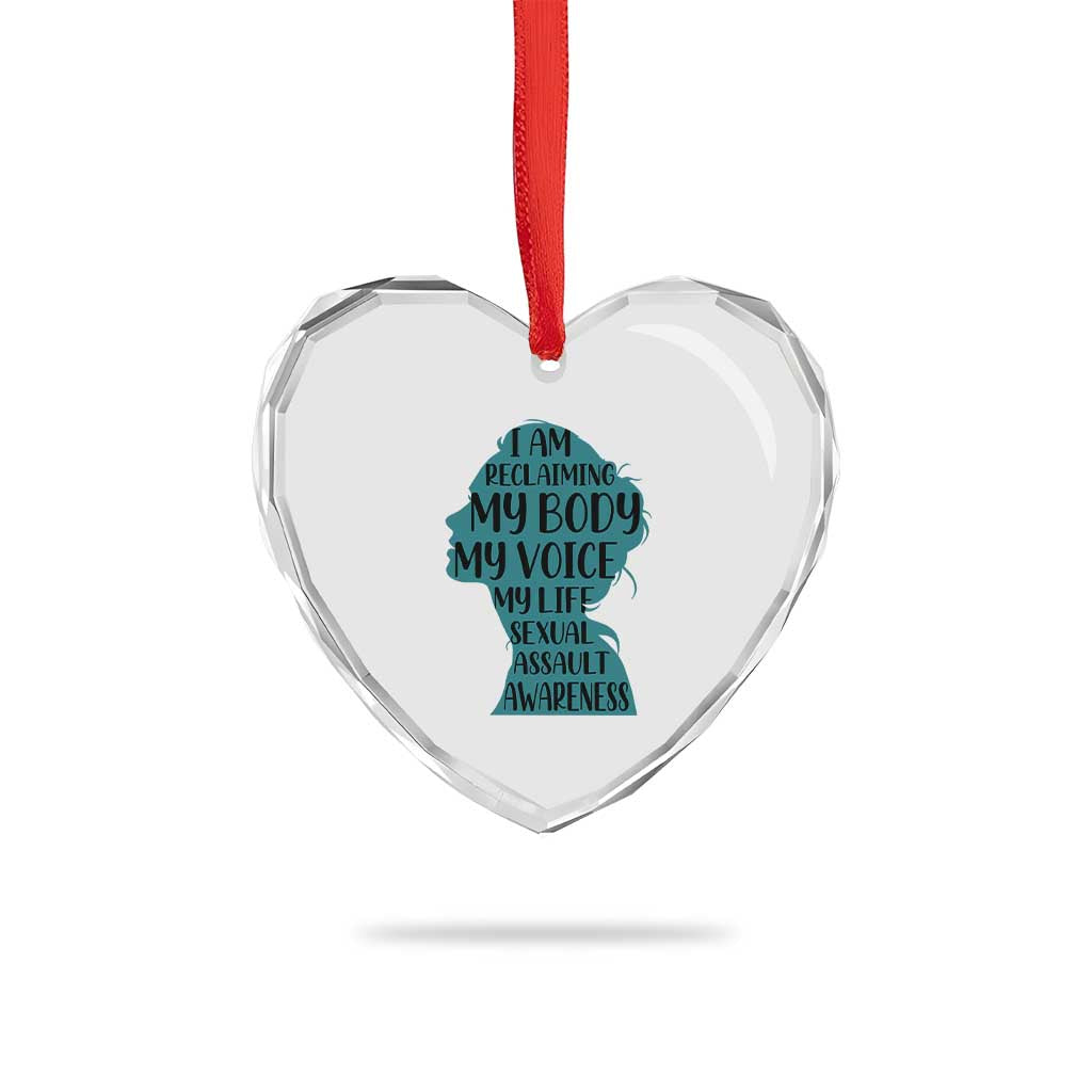 Sexual Assault Awareness Heart Crystal Glass Ornament Women Support Survivors TS14 Print Your Wear