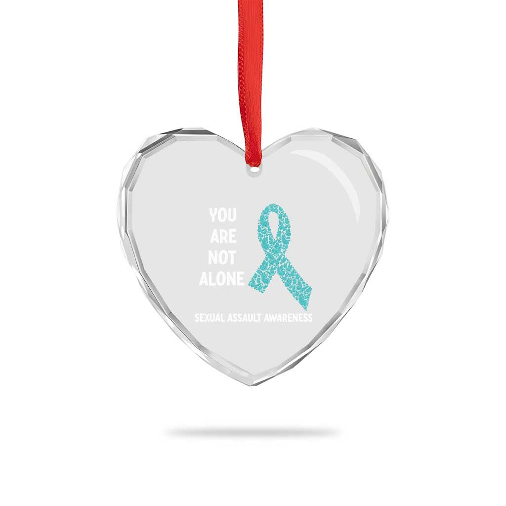 Sexual Assault Awareness Heart Crystal Glass Ornament You Are Not Alone TS14 Print Your Wear