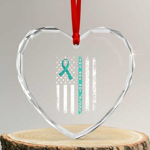 Sexual Assault Awareness Heart Crystal Glass Ornament You Are Not Alone Ribbon Flag TS14 Transparent Glass 3'' Heart Print Your Wear