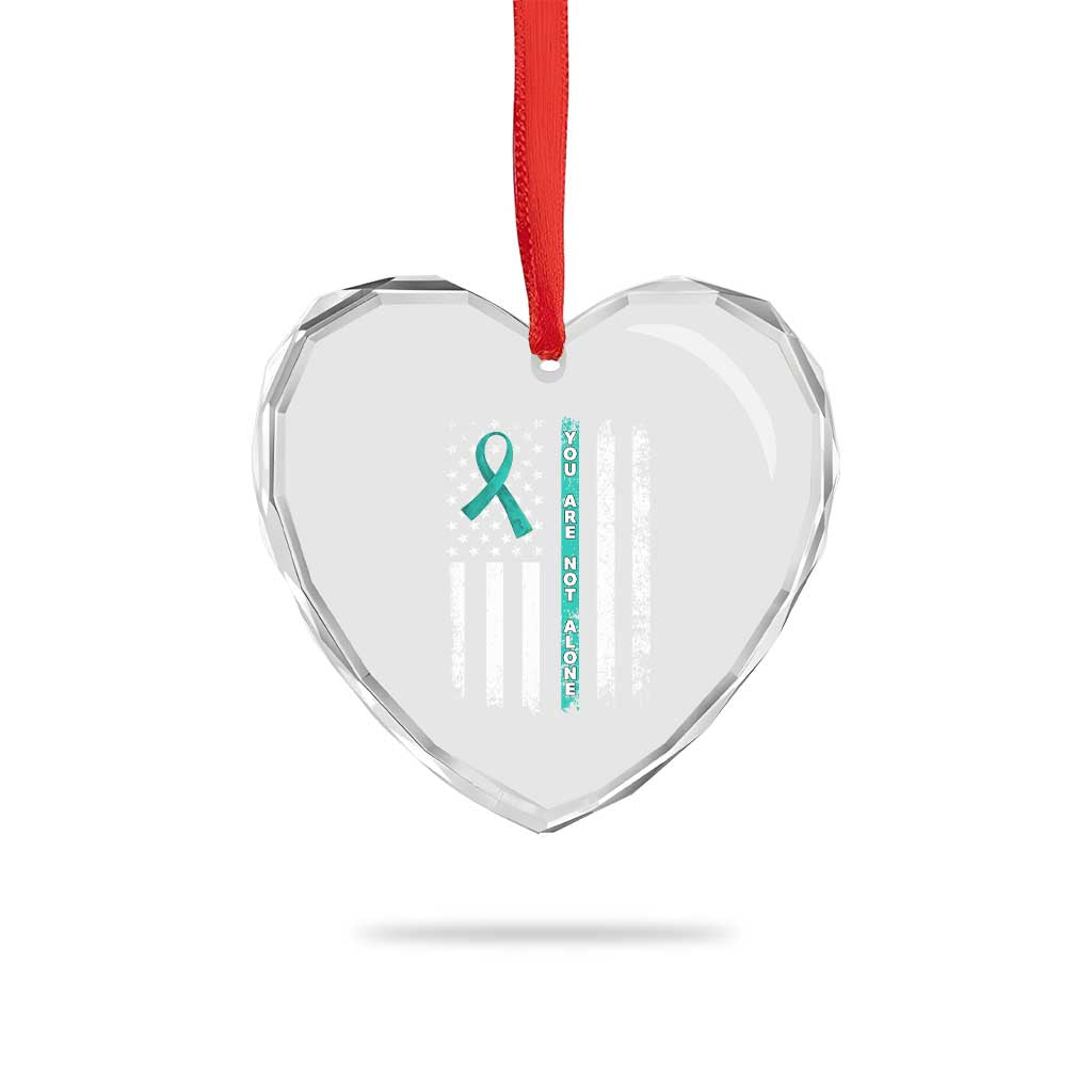 Sexual Assault Awareness Heart Crystal Glass Ornament You Are Not Alone Ribbon Flag TS14 Print Your Wear