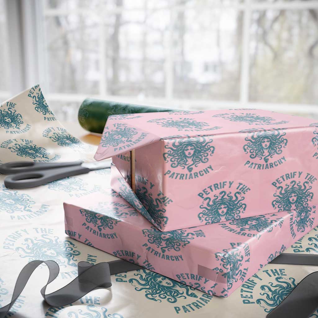 Sexual Assault Awareness Wrapping Paper Roll Petrify The Patriarchy Medusa Feminism TS14 Light Pink Print Your Wear