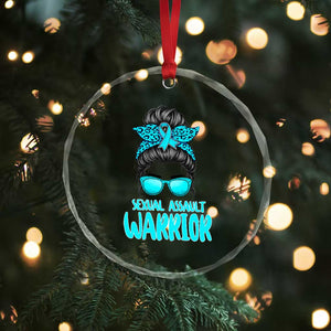 Sexual Assault Awareness Messy Bun Support Survivors Crystal Glass Ornament TS14 Print Your Wear
