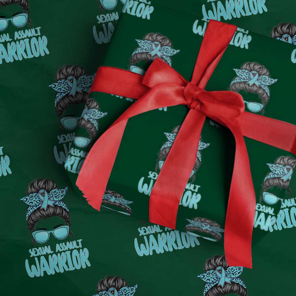 Sexual Assault Awareness Messy Bun Support Survivors Wrapping Paper Roll TS14 Green Print Your Wear
