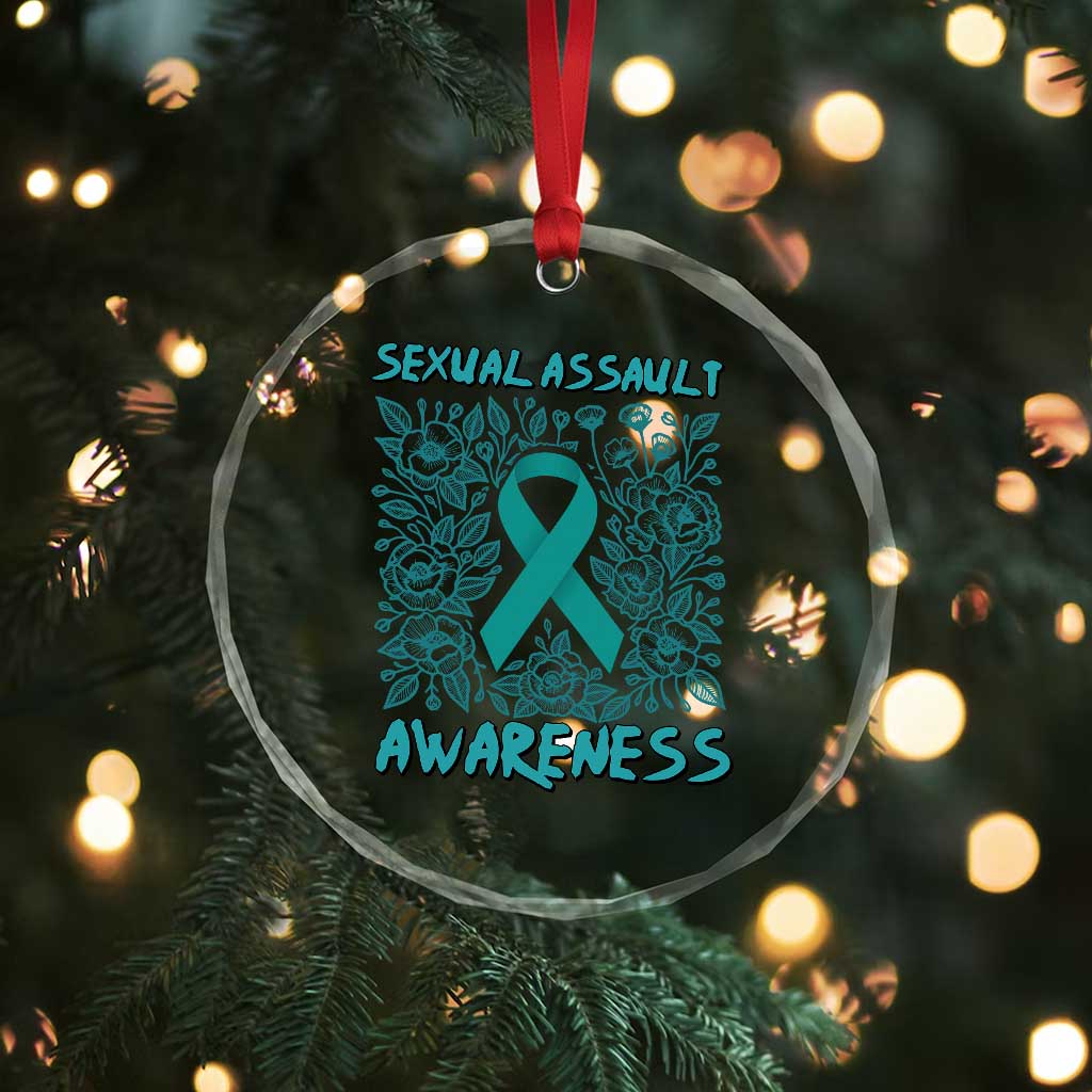 Sexual Assault Awareness Month Crystal Glass Ornament TS14 Print Your Wear