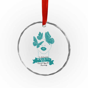 Sexual Assault Awareness Month Crystal Glass Ornament I Am Reclaiming My Body My Voice My Life TS14 Print Your Wear