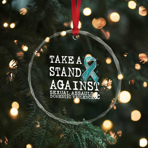 Sexual Assault Awareness Month Crystal Glass Ornament Stand Against Sexual Assault & Domestic Violence TS14 Print Your Wear