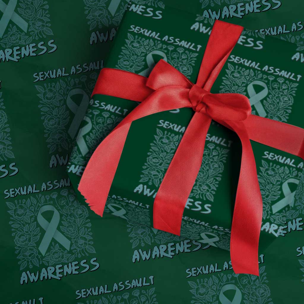 Sexual Assault Awareness Month Wrapping Paper Roll TS14 Green Print Your Wear