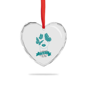 Sexual Assault Awareness Month Heart Crystal Glass Ornament I Am Reclaiming My Body My Voice My Life TS14 Print Your Wear