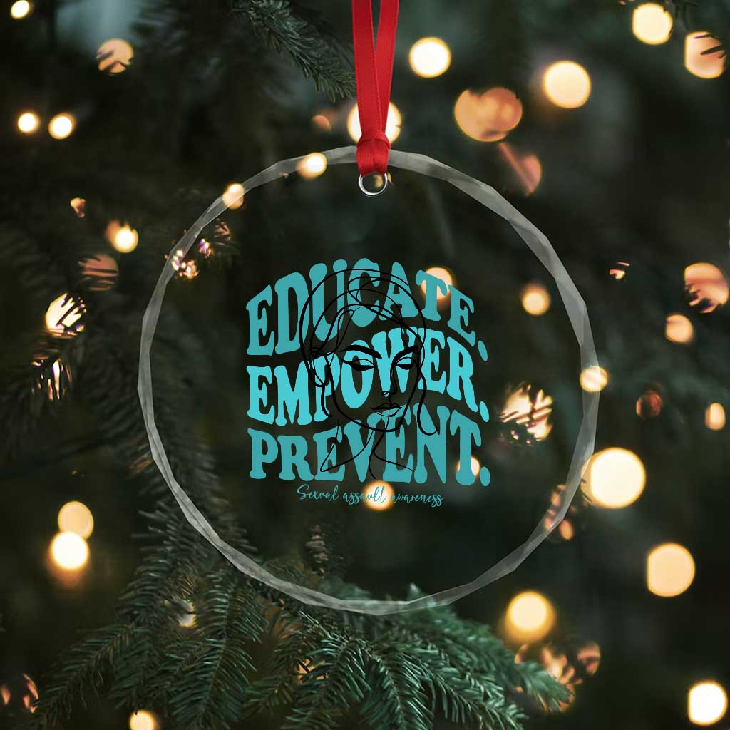 Sexual Assault Awareness Prevention Crystal Glass Ornament Educate Empower Prevent Women's Right TS14 Print Your Wear