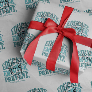 Sexual Assault Awareness Prevention Wrapping Paper Roll Educate Empower Prevent Women's Right TS14 White Print Your Wear