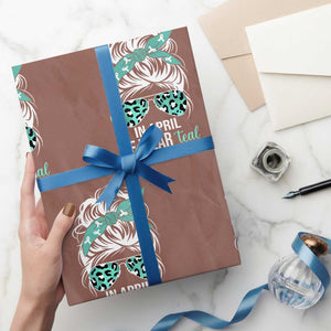 Sexual Assault Awareness Wrapping Paper Roll In April We Wear Teal Women TS10 Mocha Print Your Wear