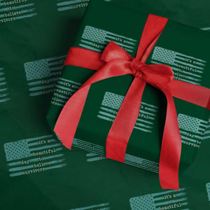 Sexual Assault Awareness Wrapping Paper Roll It's a Beautiful Day To Believe Survivors TS14 Green Print Your Wear