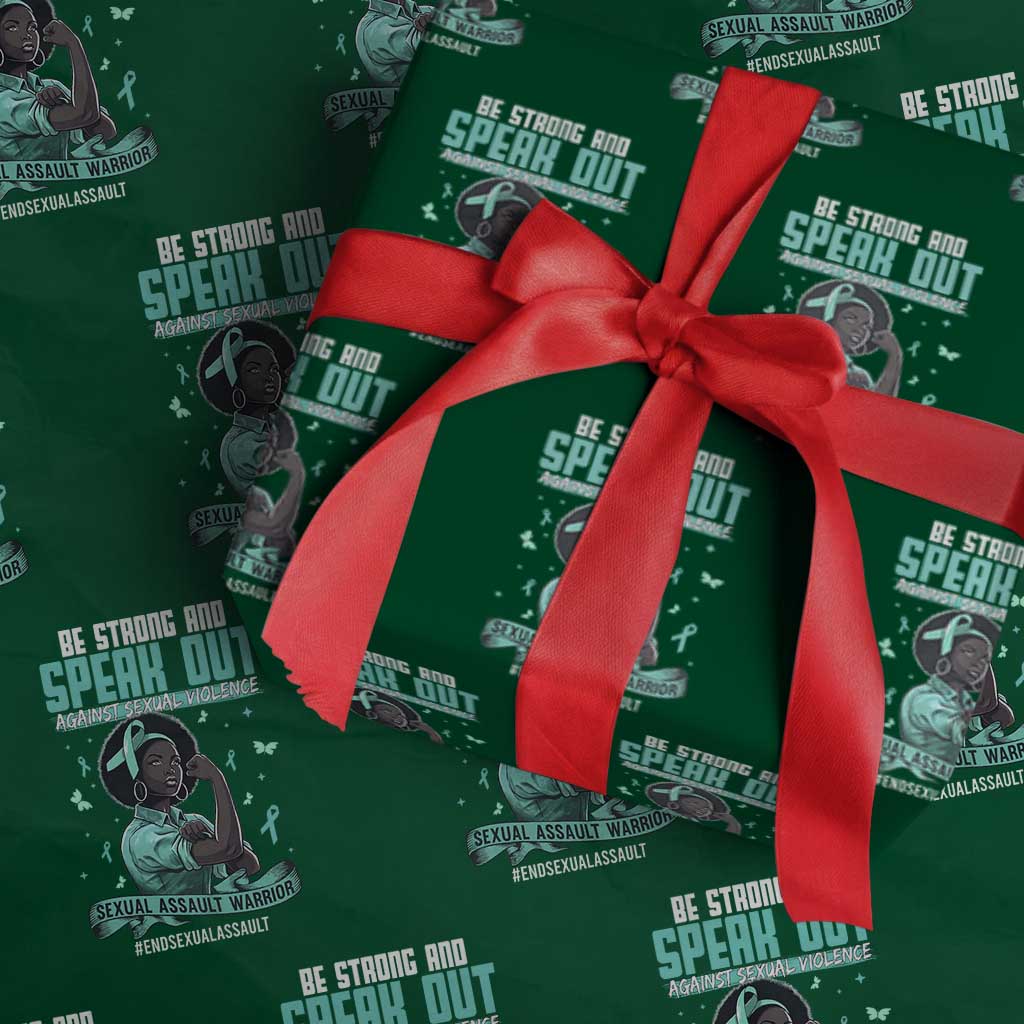 Sexual Assault Awareness Wrapping Paper Roll Support African Women Stop Sexual Abuse Awareness TS14 Green Print Your Wear