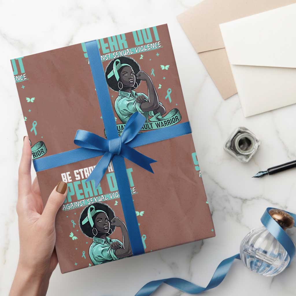 Sexual Assault Awareness Wrapping Paper Roll Support African Women Stop Sexual Abuse Awareness TS14 Mocha Print Your Wear