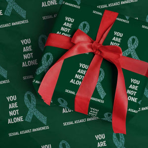 Sexual Assault Awareness Wrapping Paper Roll You Are Not Alone TS14 Green Print Your Wear