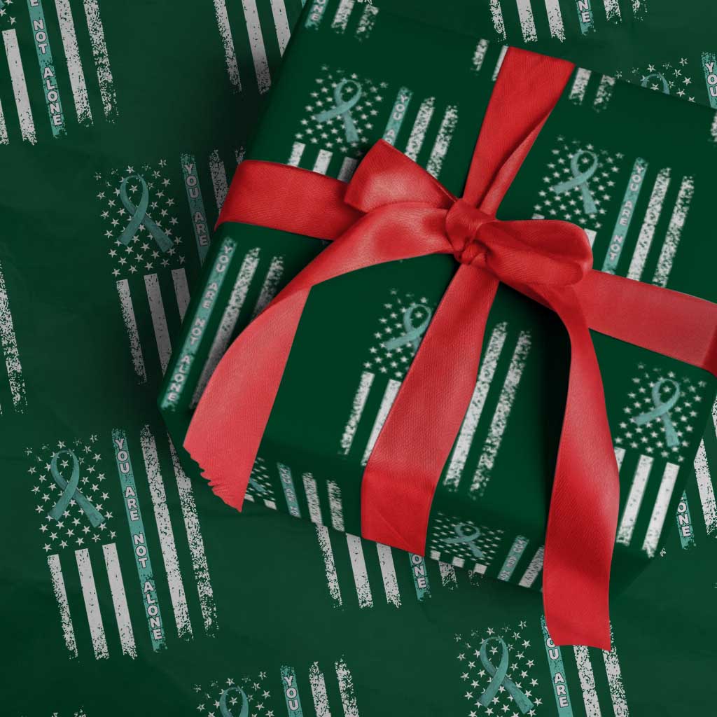 Sexual Assault Awareness Wrapping Paper Roll You Are Not Alone Ribbon Flag TS14 Green Print Your Wear