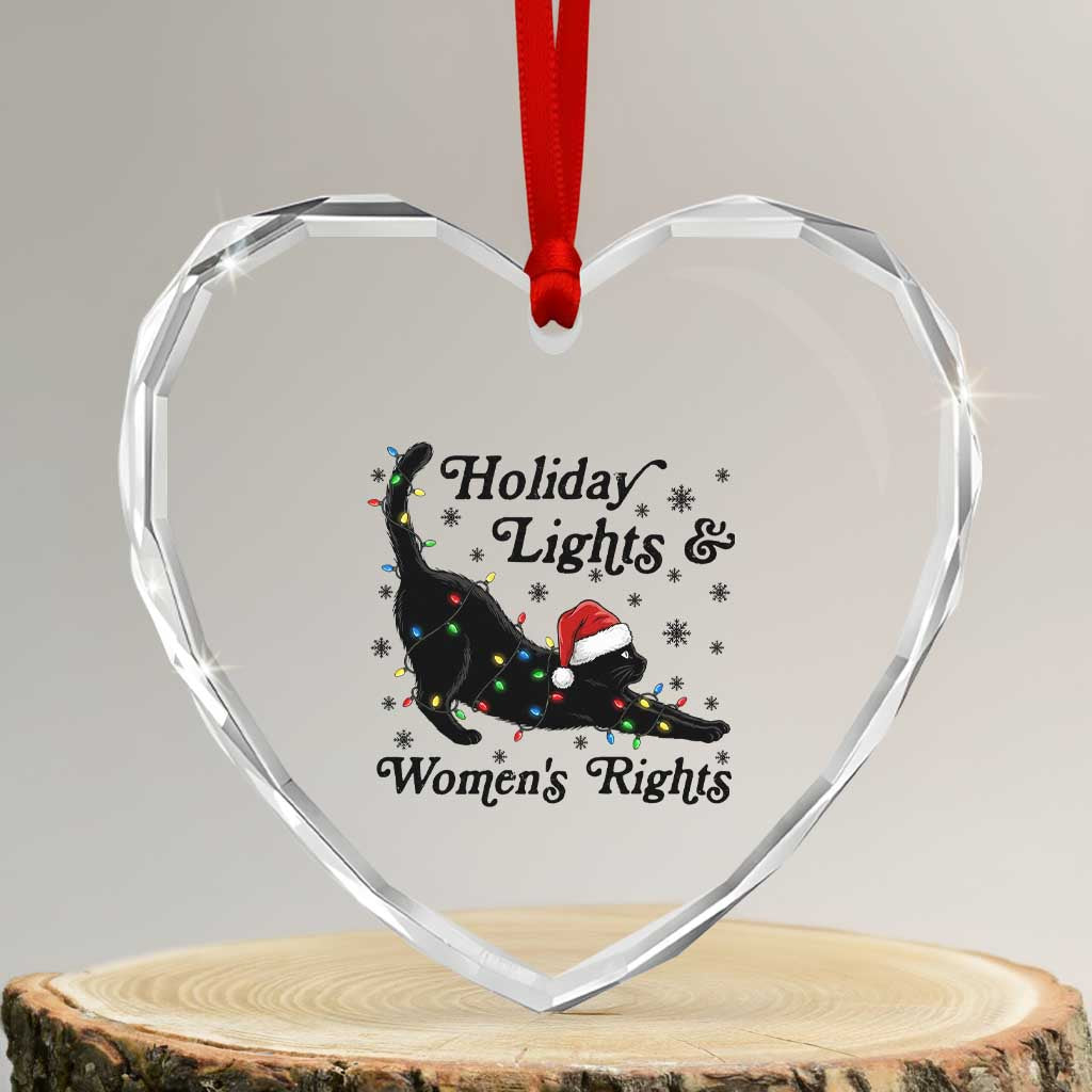 Sexy Cat Holiday Lights Womens Rights Supporter Heart Crystal Glass Ornament Christmas Feminist Gift TS12 Transparent Glass 3'' Heart Print Your Wear