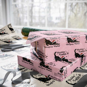 Sexy Cat Holiday Lights Womens Rights Supporter Wrapping Paper Roll Christmas Feminist Gift TS12 Light Pink Print Your Wear