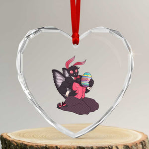 Sexy Easter Bunny Mothman Heart Crystal Glass Ornament Cryptid Humor Gift TS12 Transparent Glass 3'' Heart Print Your Wear