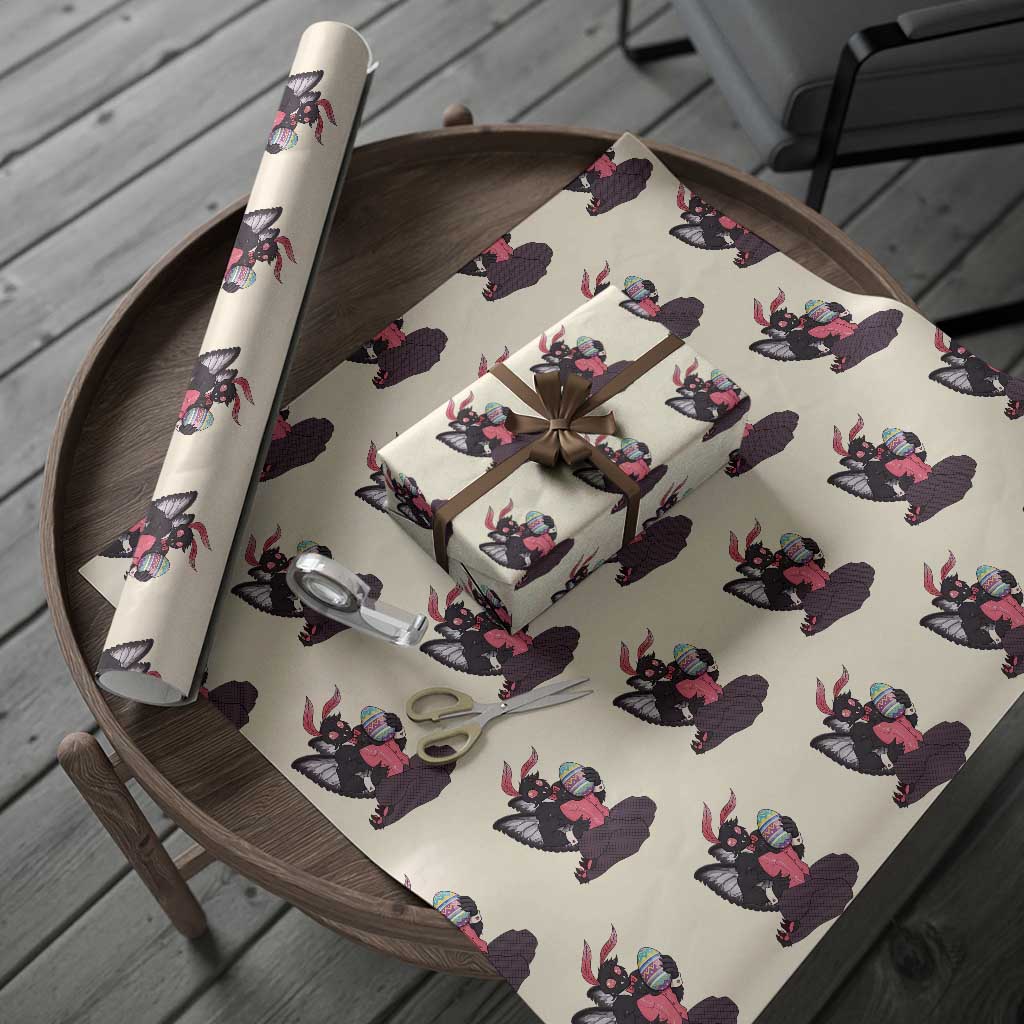 Sexy Easter Bunny Mothman Wrapping Paper Roll Cryptid Humor Gift TS12 Beige Print Your Wear
